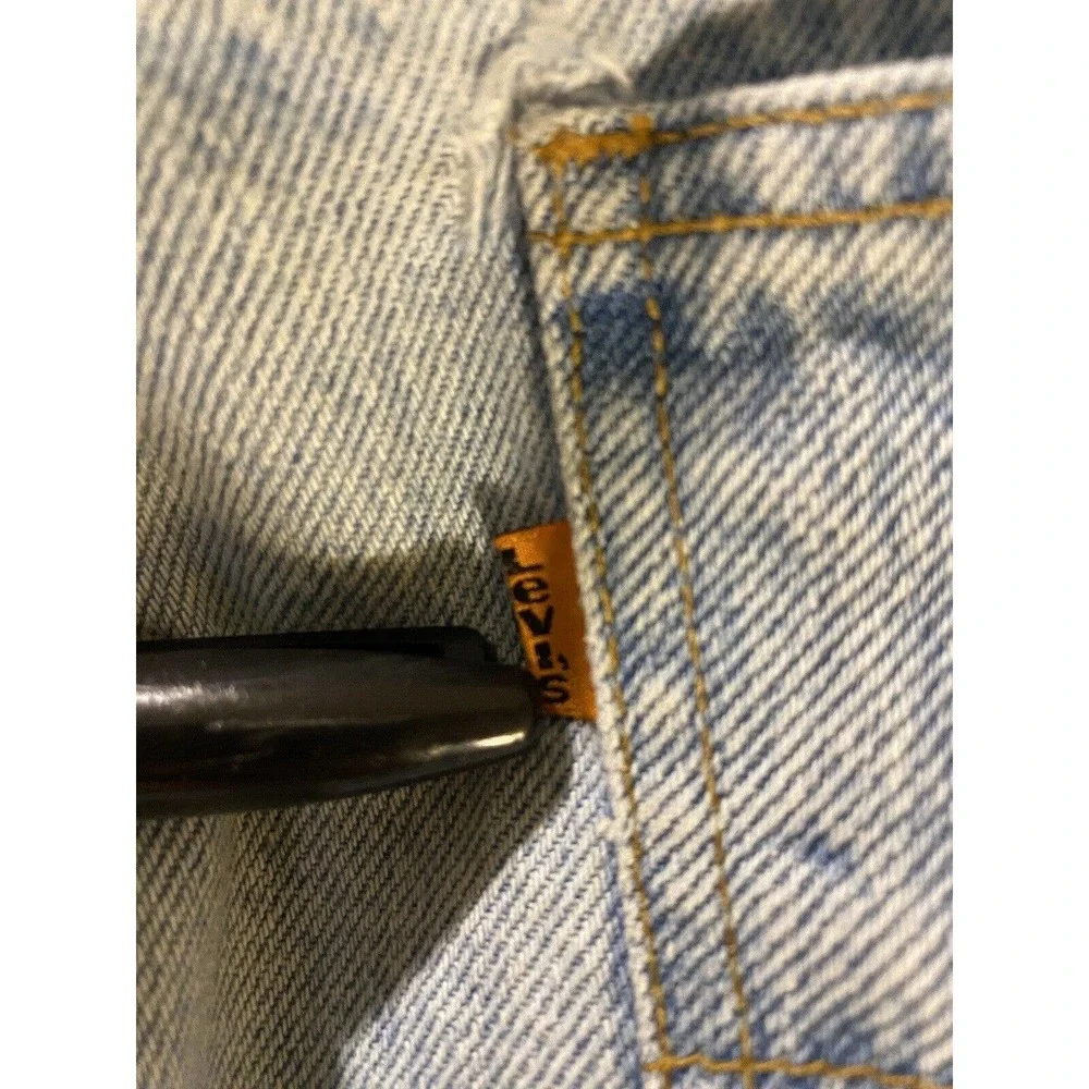 Levis 505 Regular Fit Light Wash Blue Denim Jeans 35x29 Orange Tab 1994 Vintage
